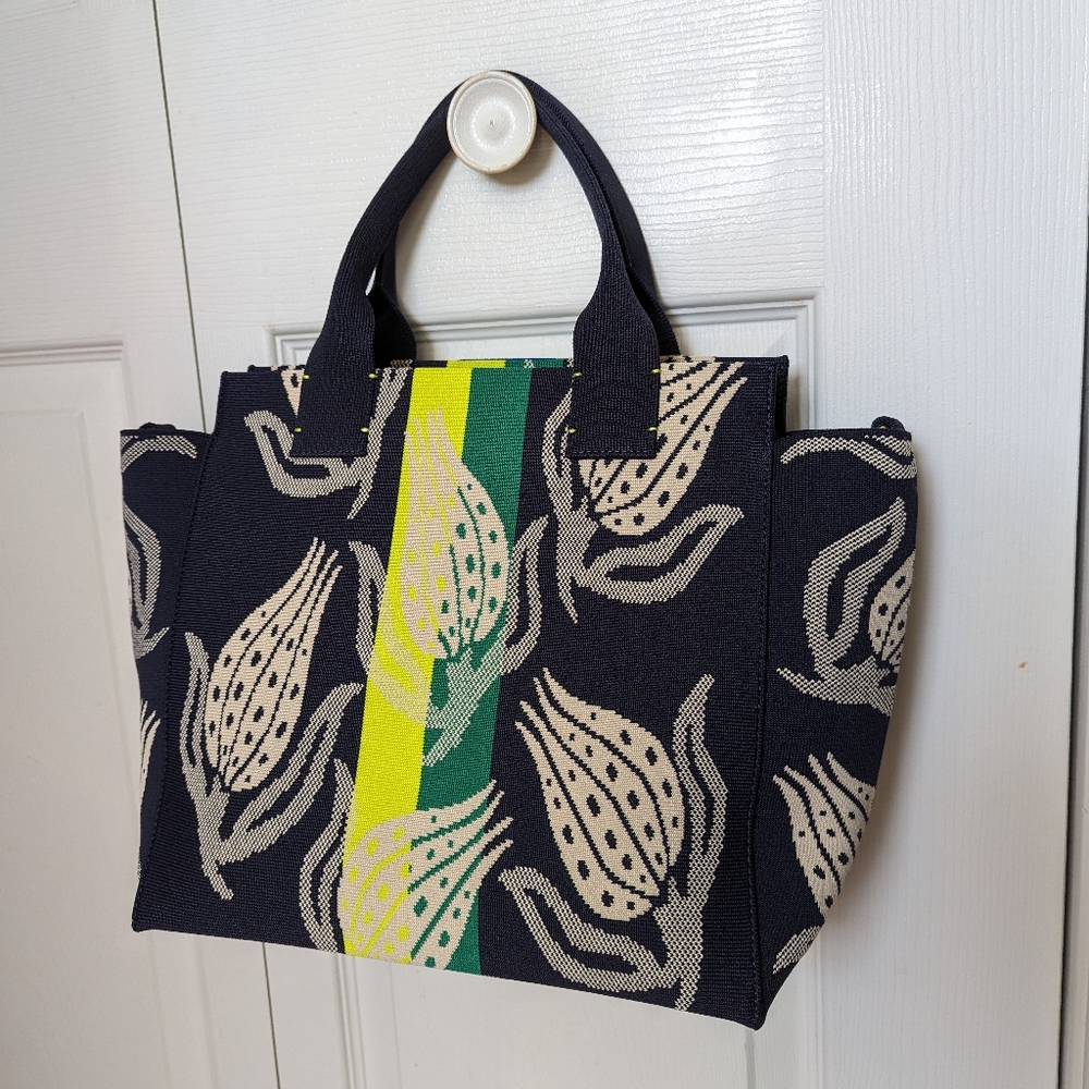 Rothy's botanical navy handbag